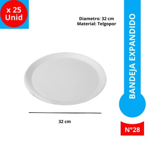 BANDEJA EXPANDIDO BANDEX N°28 x 25u 32 diametro